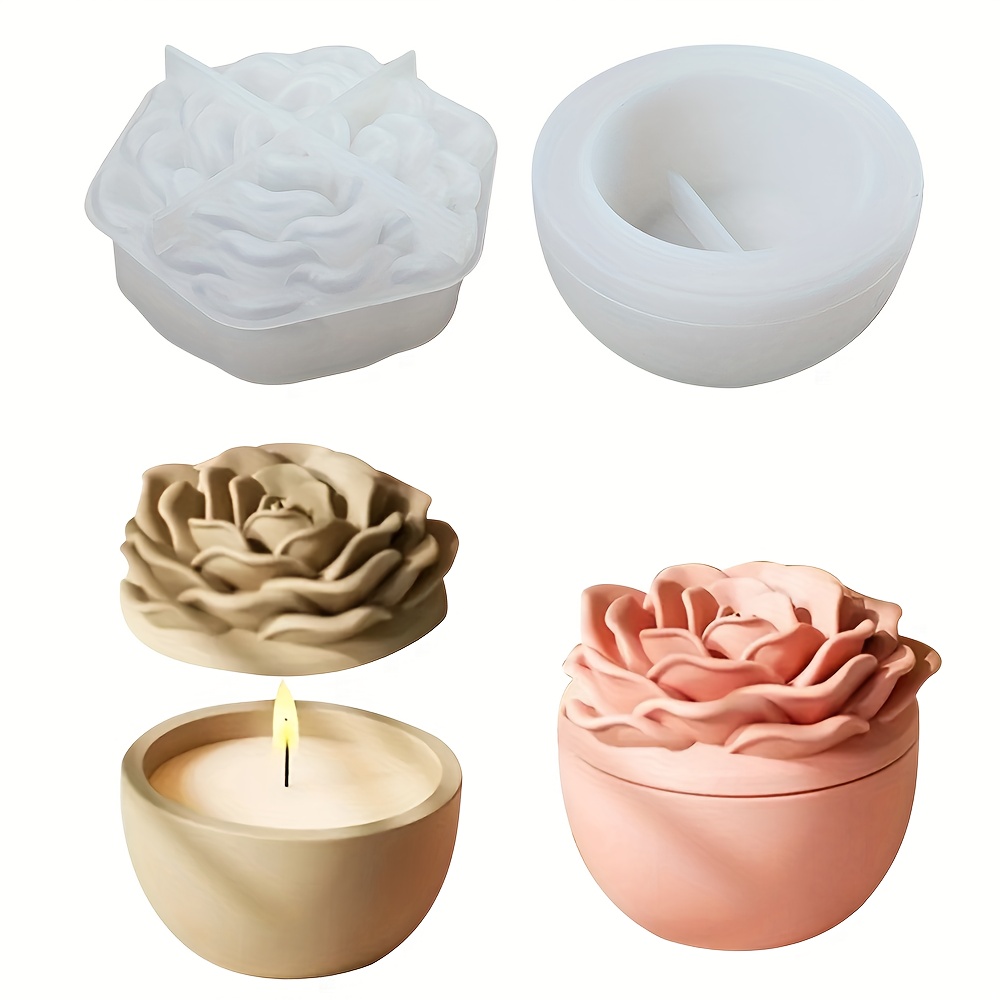 Candle Supplies Jars - Stampi in silicone per resina floreale,