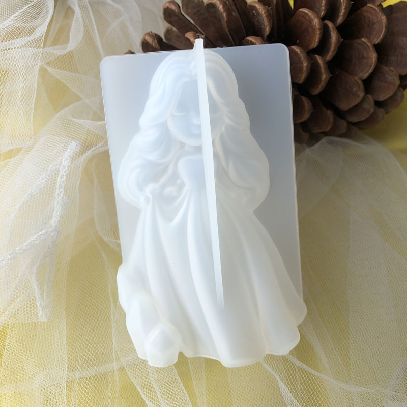 Candle Souvenir - 3D carino principessa candela in silicone