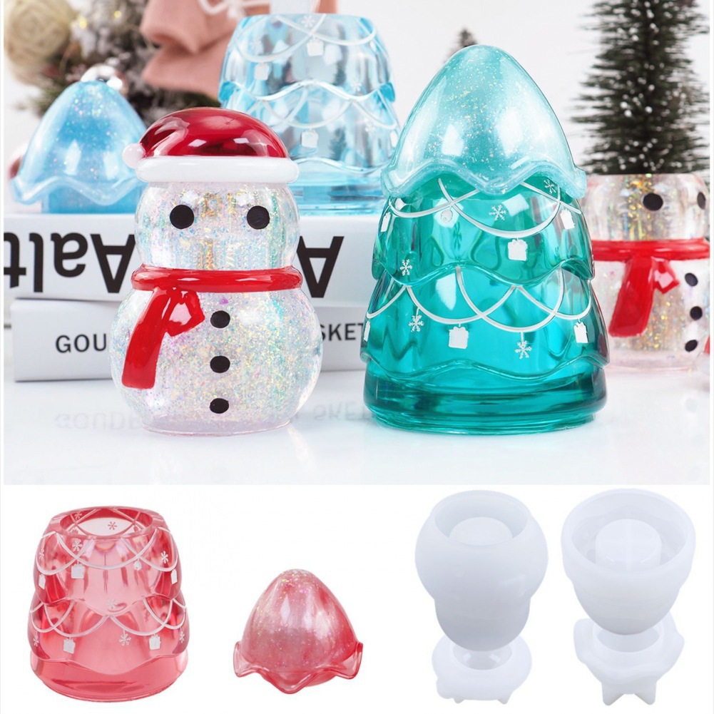 Candle Supplies Jars - Barattolo portaoggetti natalizio Stampo in resina