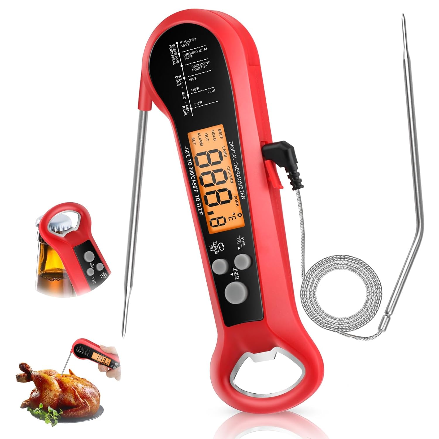 Digital Thermometer Probe - Termometro Digitale Professionale per Carne Impermeabile